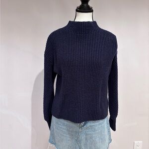 Dynamite Navy Blue Women's Mock Neck Knit Sweater